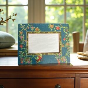 Charming Floral Blue 3x5 Picture Frame by John Gossman